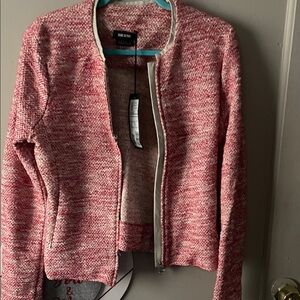 Isabel de Pedro Red and White Textured Blazer